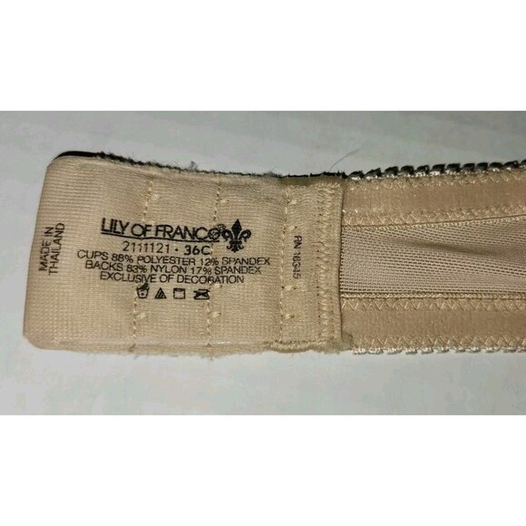 Lily Of France Gel Touch Strapless 4 Way Convertible Bra 36C Style 2111121 Beige - Picture 3 of 3